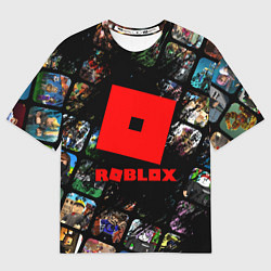 Футболка оверсайз мужская ROBLOX СЮЖЕТЫ И ЛОГОТИП, цвет: 3D-принт
