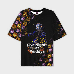 Футболка оверсайз мужская Five Nights at Freddys Луна паттерн, цвет: 3D-принт