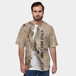 Футболка оверсайз мужская Только для Италии Мешковина Рваньё Only for Italy, цвет: 3D-принт — фото 2