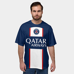 Футболка оверсайз мужская МЕССИ PSG ПСЖ ДОМАШНЯЯ ФОРМА 2223, цвет: 3D-принт — фото 2