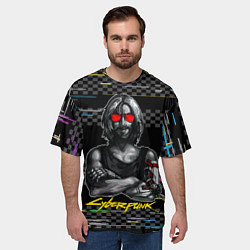 Футболка оверсайз мужская Johnny Джонни Cyberpunk2077, цвет: 3D-принт — фото 2
