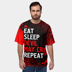 Футболка оверсайз мужская Eat Sleep Devil May Cry Repeat Арт, цвет: 3D-принт — фото 2