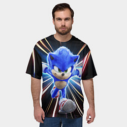 Футболка оверсайз мужская Speed Sonic, цвет: 3D-принт — фото 2