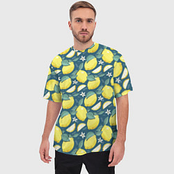 Футболка оверсайз мужская Cute lemon pattern, цвет: 3D-принт — фото 2