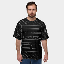 Футболка оверсайз мужская Имя Петя по-вертикали на темном фоне, цвет: 3D-принт — фото 2