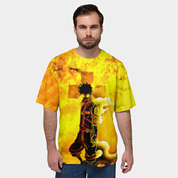 Футболка оверсайз мужская ПЛАМЕННАЯ БРИГАДА ПОЖАРНЫХ, FIRE FORCE, цвет: 3D-принт — фото 2