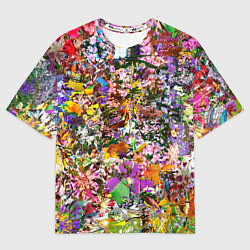 Футболка оверсайз мужская ЦВЕТОЧНАЯ ТЕКСТУРА, цвет: 3D-принт