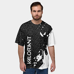 Футболка оверсайз мужская Valorant - Паттерн надписи, цвет: 3D-принт — фото 2
