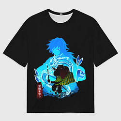 Футболка оверсайз мужская Томиока Гию Клинок рассекающий демонов, цвет: 3D-принт