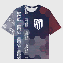 Футболка оверсайз мужская ATLETICO MADRID - Соты, цвет: 3D-принт