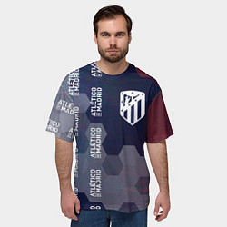 Футболка оверсайз мужская ATLETICO MADRID - Соты, цвет: 3D-принт — фото 2