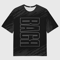 Футболка оверсайз мужская Имя Вася по-вертикали с темным фоном, цвет: 3D-принт