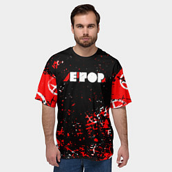 Футболка оверсайз мужская Егор летов - гражданская оборона, цвет: 3D-принт — фото 2