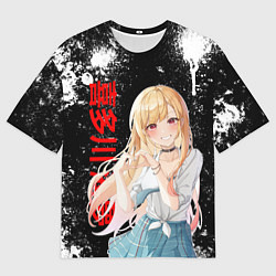 Футболка оверсайз мужская МАРИН КИТАГАВА - БРЫЗГИ КРАСКИ, цвет: 3D-принт