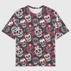 Мужская футболка оверсайз День мертвых Черепа Мексика