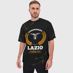 Футболка оверсайз мужская Лого Lazio и надпись Legendary Football Club на те, цвет: 3D-принт — фото 2