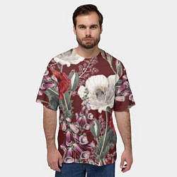 Футболка оверсайз мужская Цветы Красного Мака, цвет: 3D-принт — фото 2