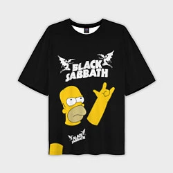 Футболка оверсайз мужская Black Sabbath Гомер Симпсон Simpsons, цвет: 3D-принт