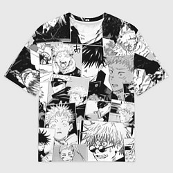 Футболка оверсайз мужская Магическая битва паттерн, цвет: 3D-принт
