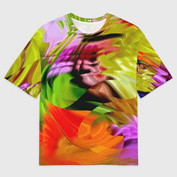 Футболка оверсайз мужская Разноцветная абстрактная композиция Лето Multi-col, цвет: 3D-принт