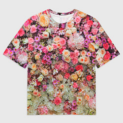 Футболка оверсайз мужская MILLION MULTICOLORED FLOWERS, цвет: 3D-принт