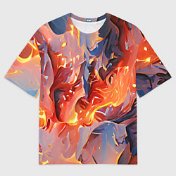 Футболка оверсайз мужская Lava & flame, цвет: 3D-принт