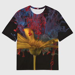 Футболка оверсайз мужская Многоцветный абстрактный цветок, цвет: 3D-принт