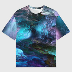 Футболка оверсайз мужская Неоновые облака neon clouds, цвет: 3D-принт