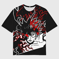 Футболка оверсайз мужская АСТА ЧЕРНЫЙ КЛЕВЕР, цвет: 3D-принт