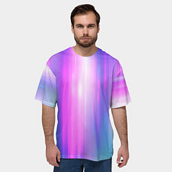 Футболка оверсайз мужская Northern lights, Северное сияние, неоновое свечени, цвет: 3D-принт — фото 2