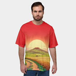 Футболка оверсайз мужская Дорога к солнцу, цвет: 3D-принт — фото 2
