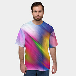 Футболка оверсайз мужская Абстрактный разноцветный текстурированный фон, цвет: 3D-принт — фото 2
