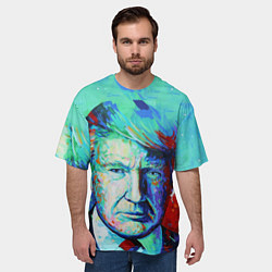 Футболка оверсайз мужская Дональд Трамп арт, цвет: 3D-принт — фото 2
