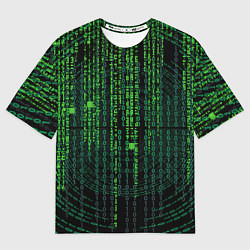 Футболка оверсайз мужская Бинарная матрица, цвет: 3D-принт