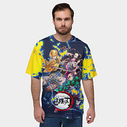 Футболка оверсайз мужская КЛИНОК, РАССЕКАЮЩИЙ ДЕМОНОВ ГЛАВНЫЕ ГЕРОИ, цвет: 3D-принт — фото 2