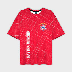 Футболка оверсайз мужская Bayern munchen Абстрактно выцарапанный фон, цвет: 3D-принт