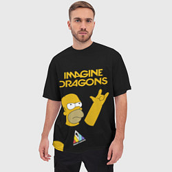 Футболка оверсайз мужская Imagine Dragons Гомер Симпсон Рокер, цвет: 3D-принт — фото 2