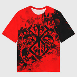Футболка оверсайз мужская КЛЕЙМО ЖЕРВЫ И ЧЕРЕПА БЕРСЕРК, цвет: 3D-принт