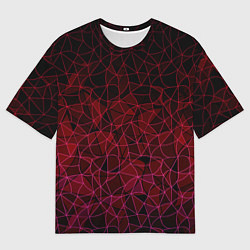 Футболка оверсайз мужская Темно-красный абстрактный узор, цвет: 3D-принт