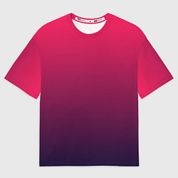 Футболка оверсайз мужская RED to dark BLUE GRADIENT, цвет: 3D-принт
