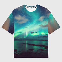 Футболка оверсайз мужская Aurora borealis, цвет: 3D-принт