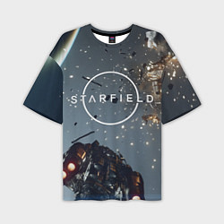 Мужская футболка оверсайз Космический бой в Starfield