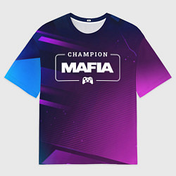 Футболка оверсайз мужская Mafia Gaming Champion: рамка с лого и джойстиком н, цвет: 3D-принт