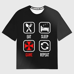 Футболка оверсайз мужская Eat, Sleep, Resident Evil, Repeat, цвет: 3D-принт