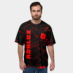 Футболка оверсайз мужская ROBLOX красный логотип, цвет: 3D-принт — фото 2