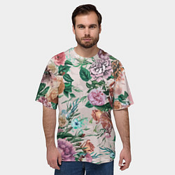 Футболка оверсайз мужская Color floral pattern Expressionism Summer, цвет: 3D-принт — фото 2