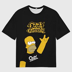 Футболка оверсайз мужская Ozzy Osbourne Гомер Симпсон рокер, цвет: 3D-принт