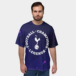 Футболка оверсайз мужская Символ Tottenham и круглая надпись Football Legend, цвет: 3D-принт — фото 2