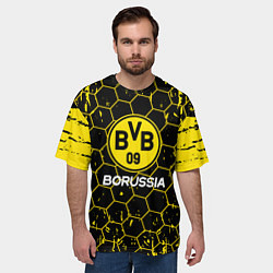 Футболка оверсайз мужская Боруссия соты, цвет: 3D-принт — фото 2
