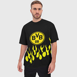 Футболка оверсайз мужская Borussia пламя, цвет: 3D-принт — фото 2